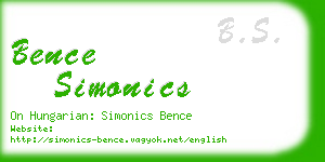 bence simonics business card